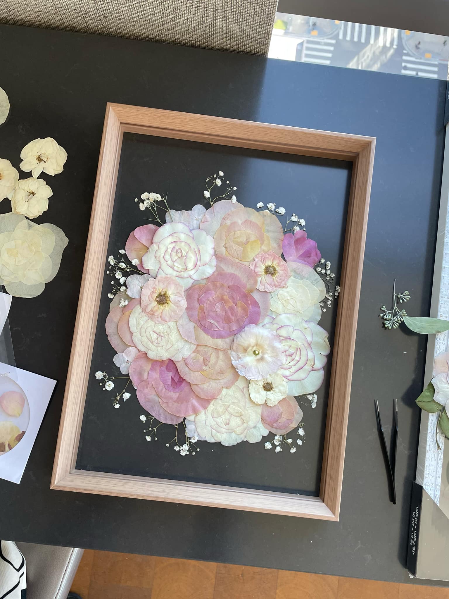 Solid Beige Wood - Custom Bouquet Preservation Wall Art - Image 8